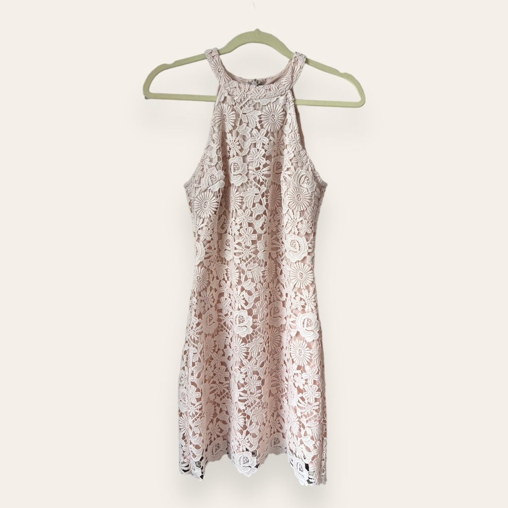 Lulus Blush Pink Lace Mini Dress Size Medium